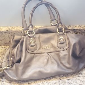 Coach metallic grey purse